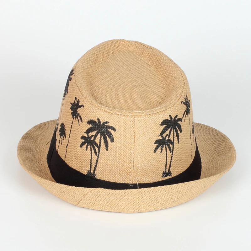 Wholesale Fashion Lady Fedora Trilby Gangster Cap Straw Panama Hat Men Women Summer Beach Paper Jazz Hats Spring Summer Autumn