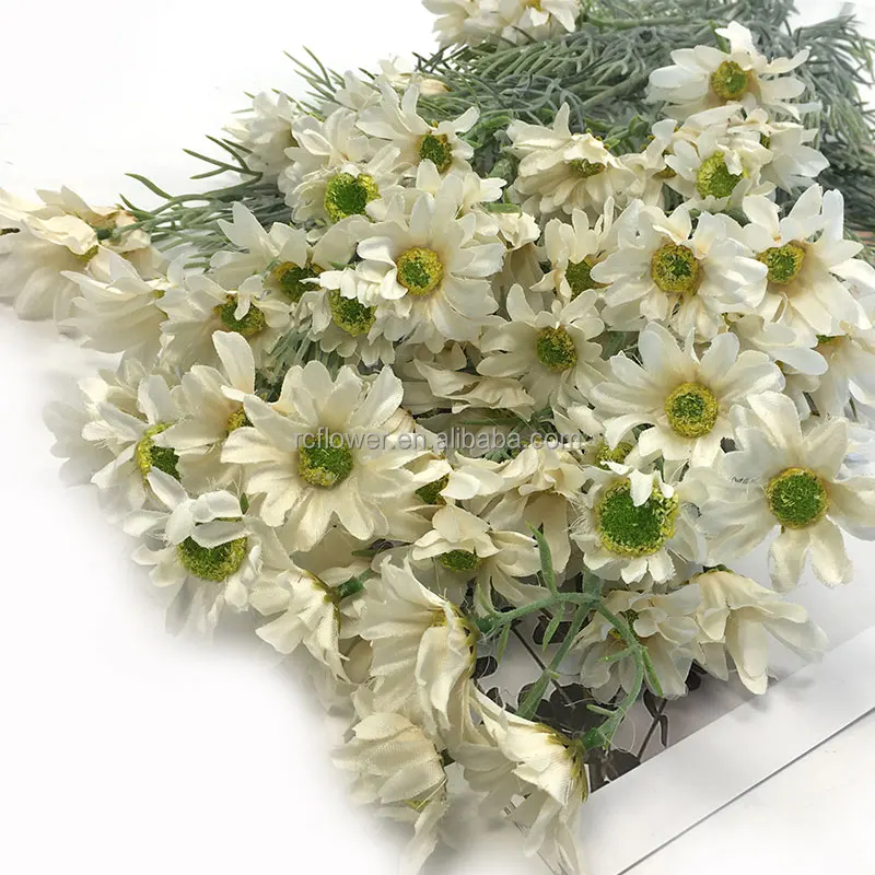 Daisy Wedding Supplies Decoration Decorative Home White Artificial silk Flowers Small Bouquet Wholesale Daisy