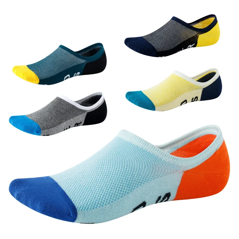 sole letter slogan custom socks no show outdoor gym running men socks invisible sports socks