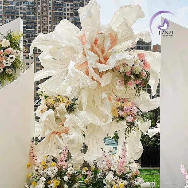 Wedding Decor Supplier Artificial Paper Flowers Giant Flowers Decorative For Party Stage Background Decoration Customize