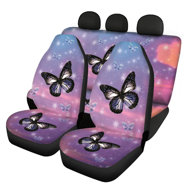 Car Accessories Seat Covers For Most Cars Hawaii Polynesian butterflyPrints Front/Back Car Seat Cushion Cover Full Set Holiday