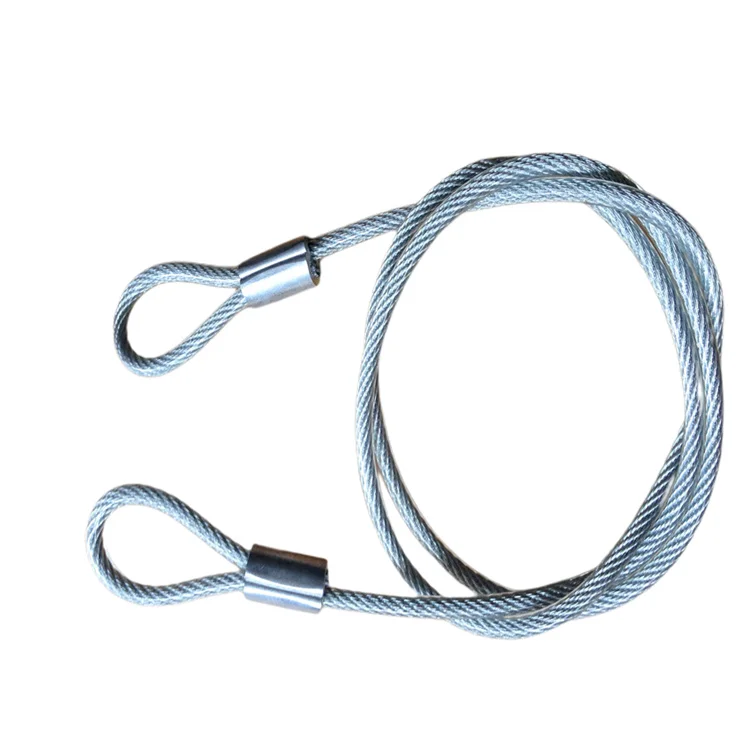 1.5mm 7x7 stainless steel /galvanized steel wire rope cable with terminal or loop on ends (1600338742459)