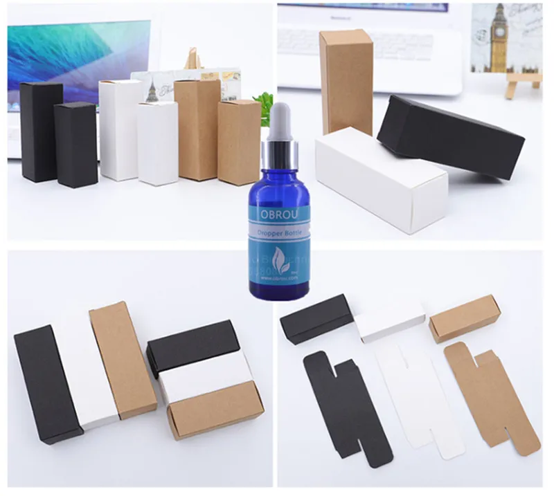 All sizes of good oil matte frosted black measuring serum paper cardboard tube cosmetic packaging for glass dropper bottle