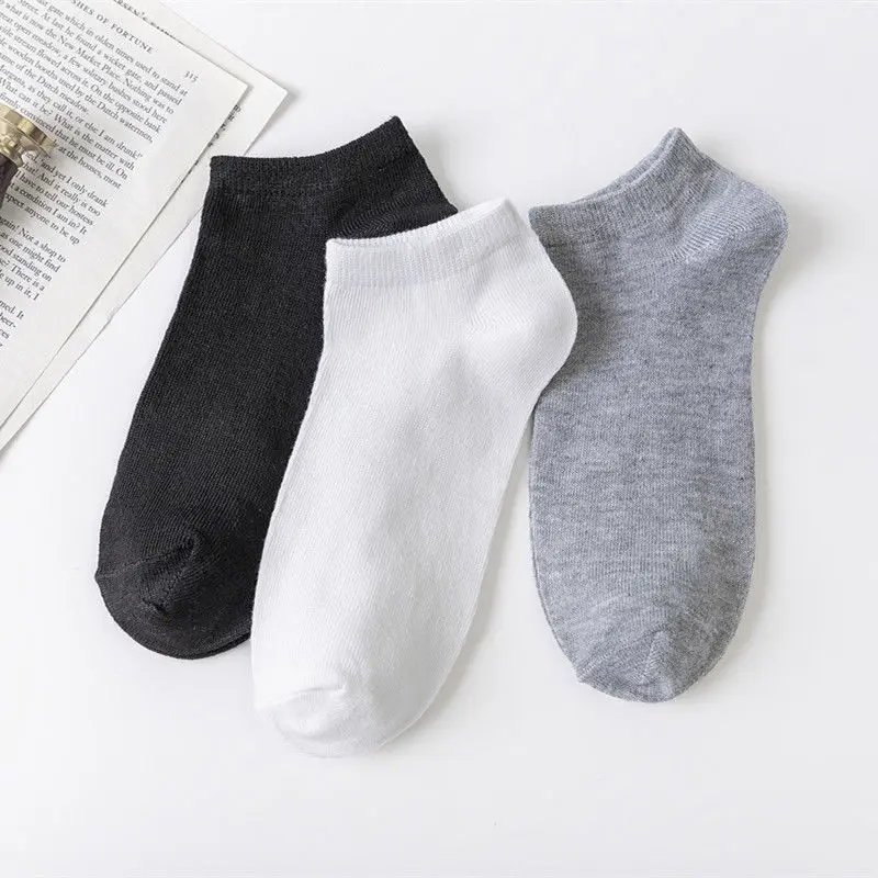 Wholesale Cheap Lot Pack Men Women Solid Color Sport Cotton Socks Ankle Socks Classical Black White Grey Invisible Socks