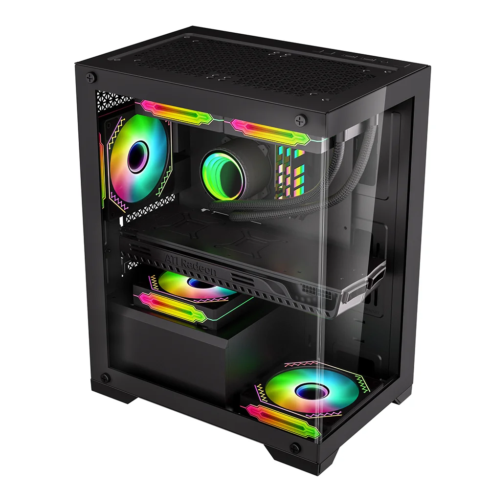 Factory Gaming Case Pc Micro ATX Mini-ITX  Tempered Glass Computer Cabinet Chassis Computer Cases Towers For Desktop USB3.0