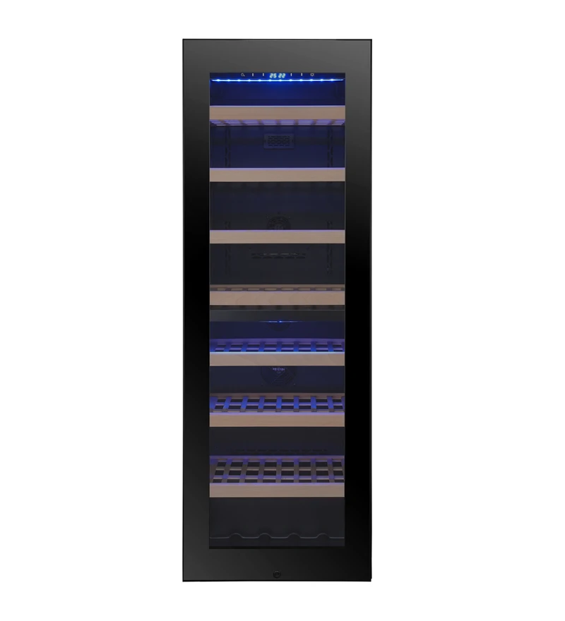 VI116DT Free-standing Dual Zone Commercial Mirror Glass Display Restaurant Wine Cooler Cellar Fridge Wine Refrigerator Electric