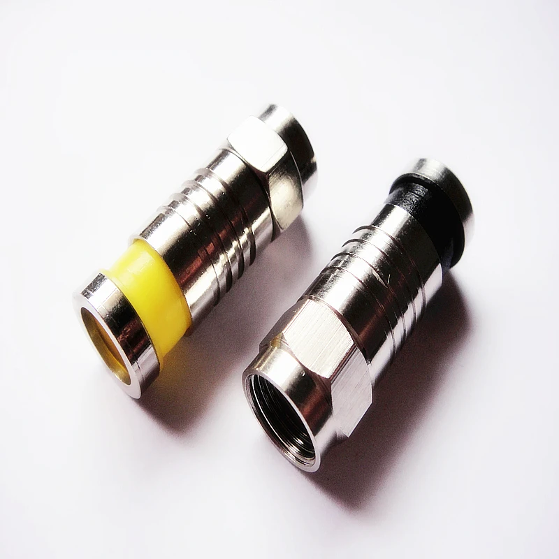 RG6 RG59 Coaxial Cable Connectors 75 Ohm  Compression Connector F type coaxial connector