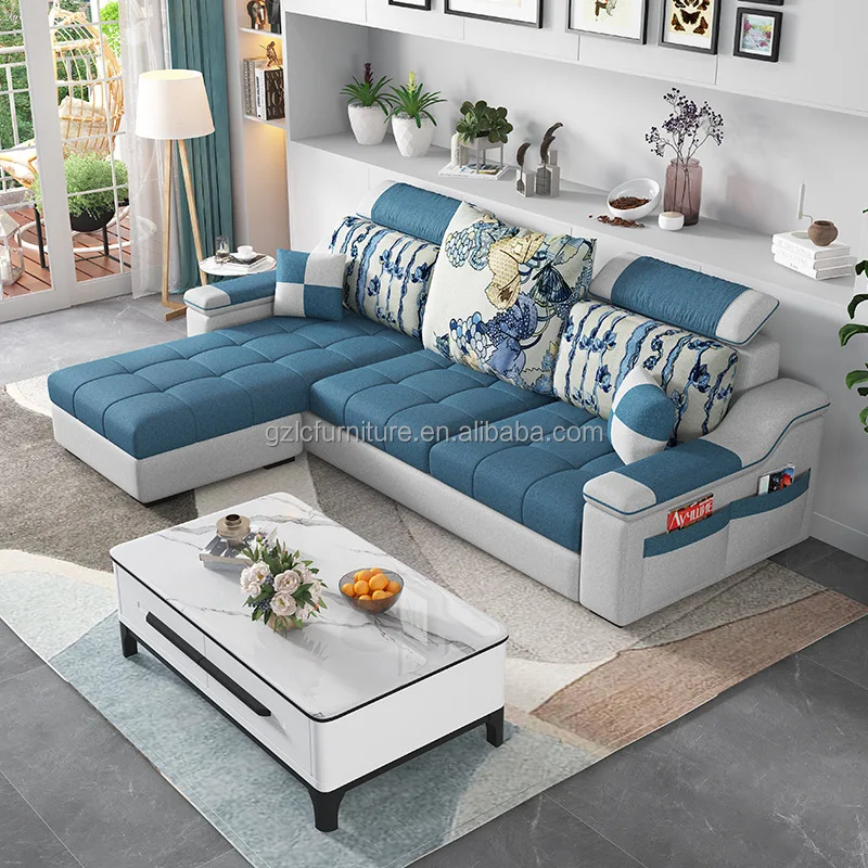 Hot sales Italian High Quality Fabric Sofa Set Multi-Functional Modern L-Shaped for Living Room Simple Design Couch Manufacturer
