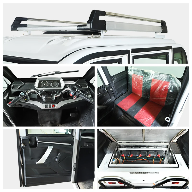 closed Mini 3 wheel electric tricycle tuk tuk for passenger Closed cabin electric tricycles best for mini taxi with 5 doors