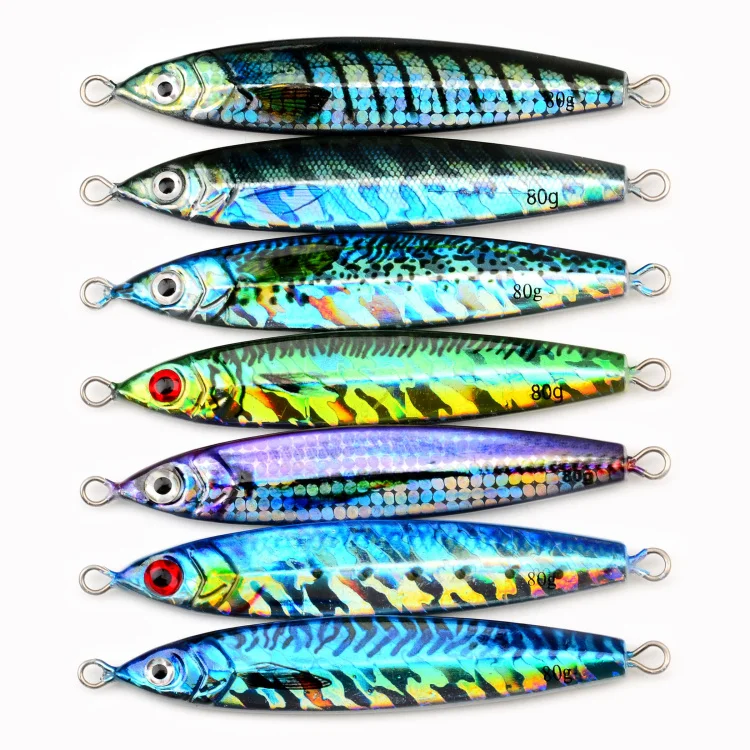 TOPLURE Factory 20g 35g 40g 60g 80g 3D Print Jig Metal Fishing Lure Ashore and Deep Sea Boat Fishing Jig Lure Japan Quality Jig