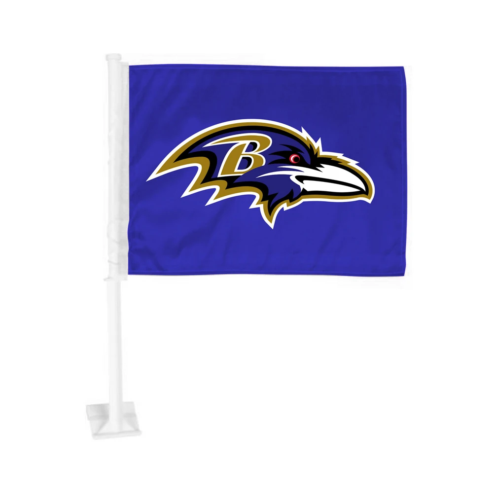 NFL Baltimore Ravens 12x18 дюймов автомобильное окно мотоциклетный флаг двухсторонние пользовательские автомобильные флаги с палками