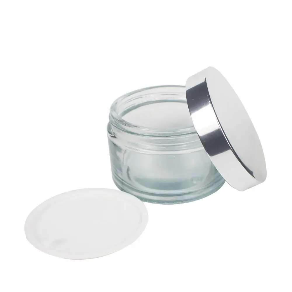 Factory Direct Sale 200ml clear Cream Skin Care Products round Frosted Glass Jar GJ59J