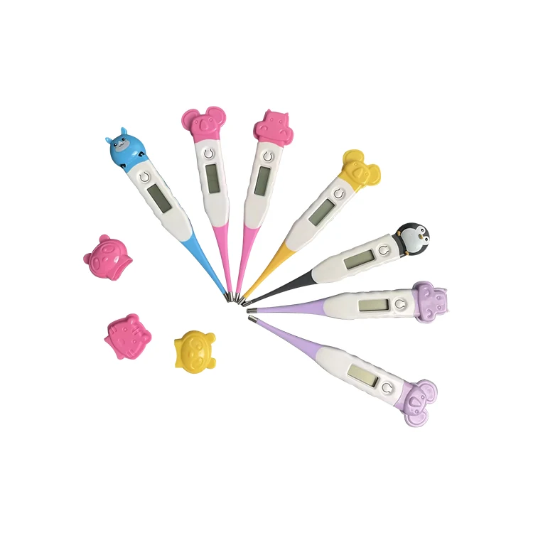 Electronic Digital Thermometer Safety Mercury Free Flexible Cartoon Hippo Cartoon Thermometer