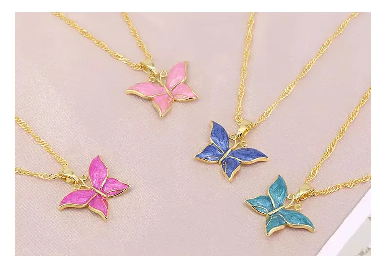 Linked 2022 Gold Dainty Initial Necklace 18K Gold Plated Butterfly Pendant Name Necklaces Delicate Everyday Necklace for Women