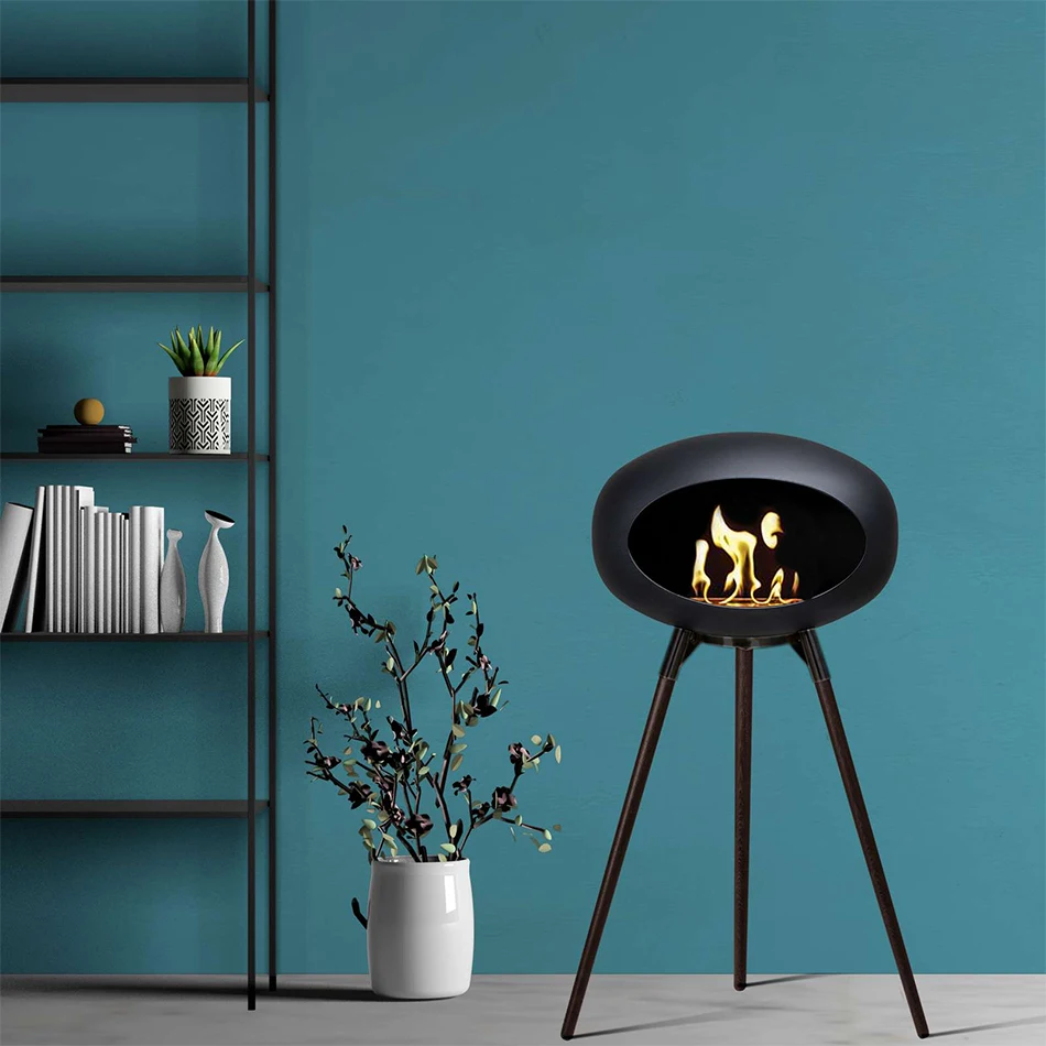 Indoor No chimney Ventless ECO fuel Standing Space Heater Bio Ethanol Fireplace Fire Pit
