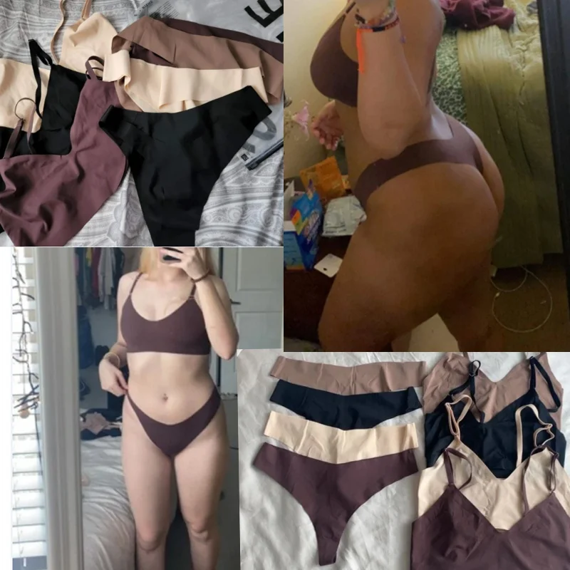 Sharicca Customize Logo Underwear Sets Women 6 Colors Seamless Bra And Panty Wholesale Bra & Brief Sets