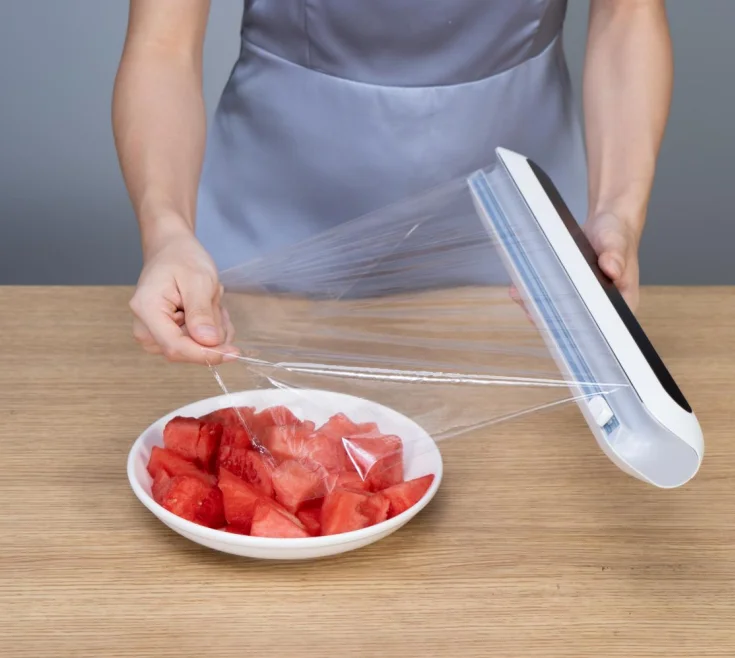 Best Price Kitchen Plastic Cling Film Cutter  Cling Wrap With Slide Cutter. Transparent Cling Film Dispenser Cutter Box