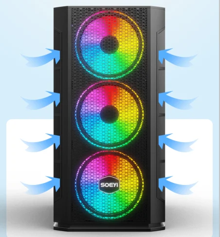 2022 New Designed Custom Micro ATX Tempered Glass RGB Gaming Computer PC Case