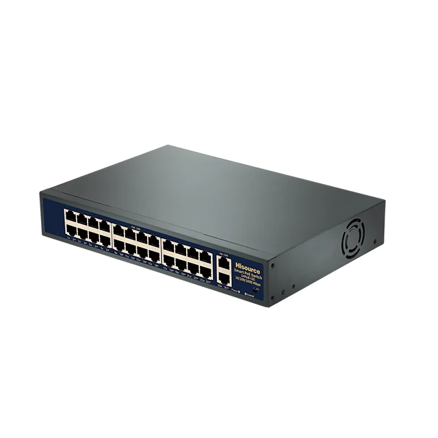 Hisource Active 24 port PoE Switch  Network PoE Switch for hikvision IP Camera