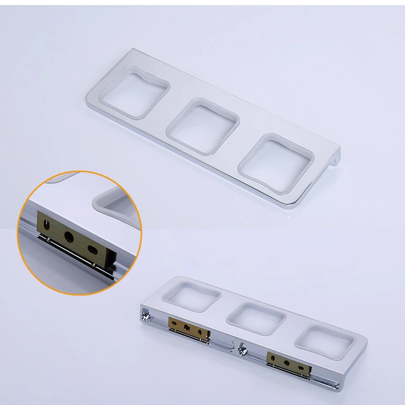 Brass Chrome Finish Three Toothbrush Cup Holder Bathroom Tumbler Holder Bottle Holder For Bathroom
