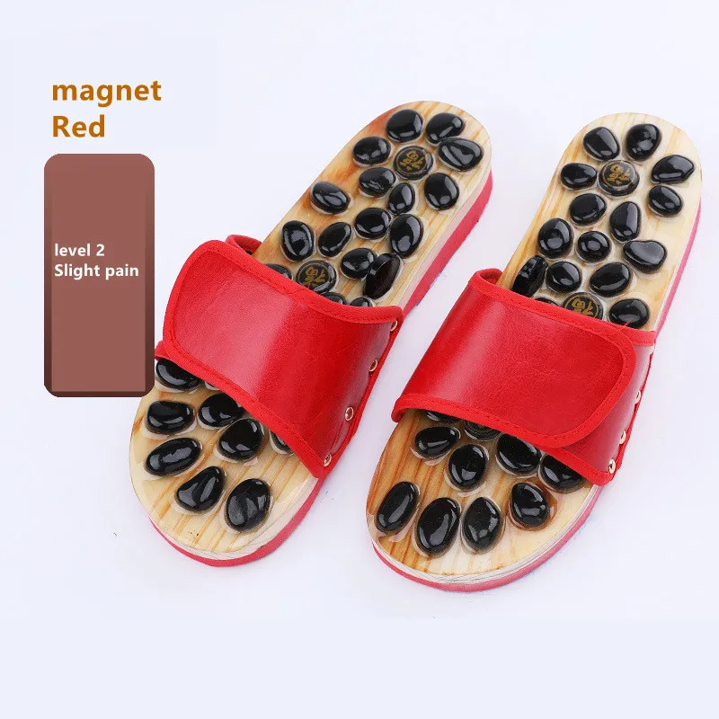 Reflexology Stone Massage Slipper Black Stone Deep Tissue Acupressure Foot Massage Slippers Shoes Sandals Reflexology Massage