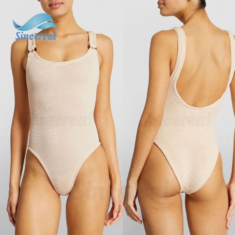 Custom Summer beach Hot Sexy Beach Stretchy Nylon Fabric Crinkle Rib Fitness Sporty Swimwear Bikini for women