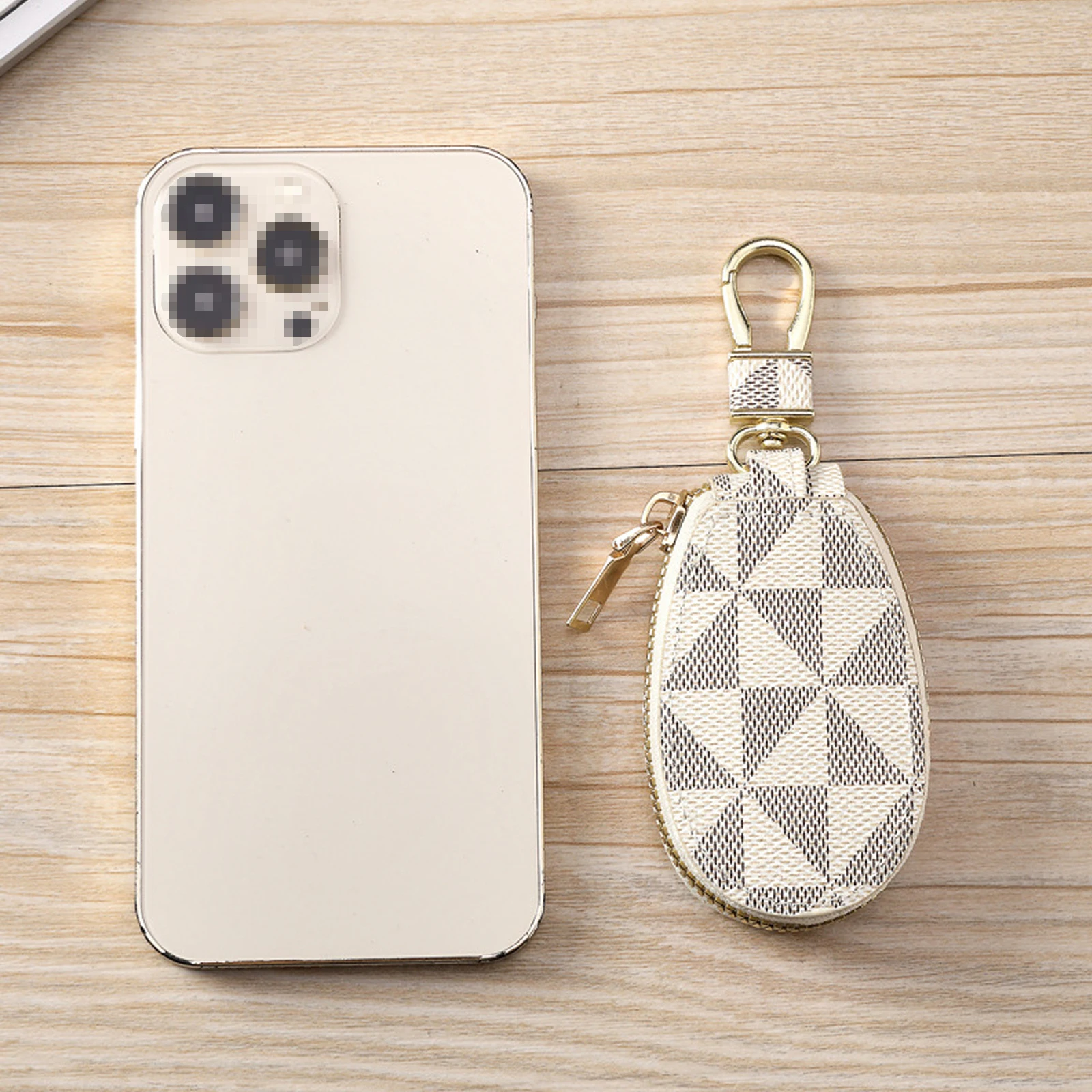 Large Capacity Multifunctional RFID Blocking Keychain Storage Pouch Fashionable Simple and Small PU Car Key Bag