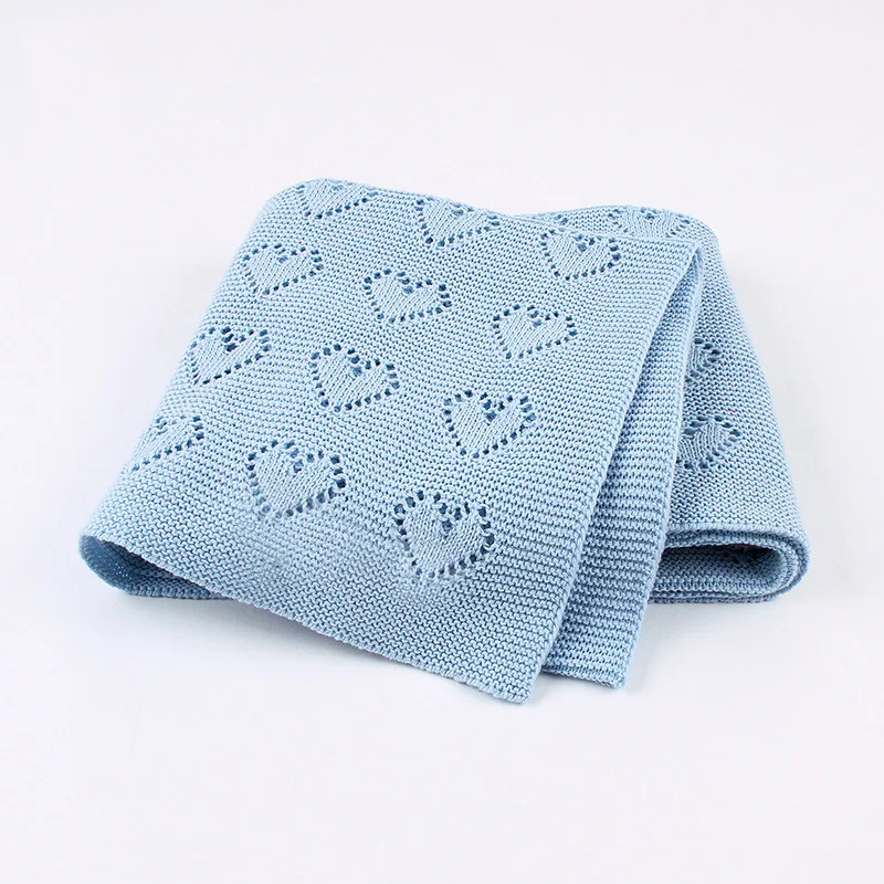 Wholesale Customize Cotton White Organic Baby Knitted Blanket
