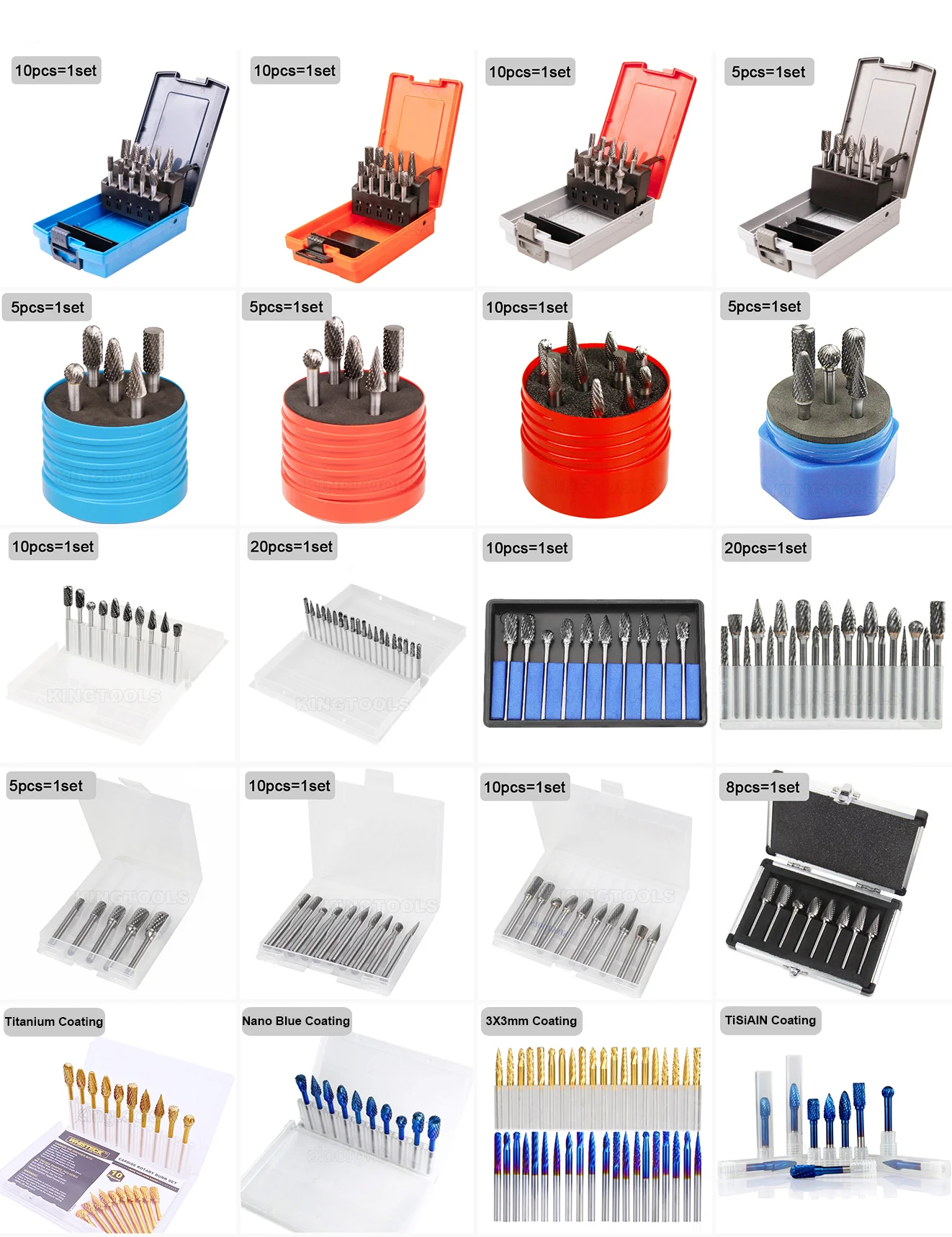 China manufacturer Tungsten Carbide Rotary Burr sets