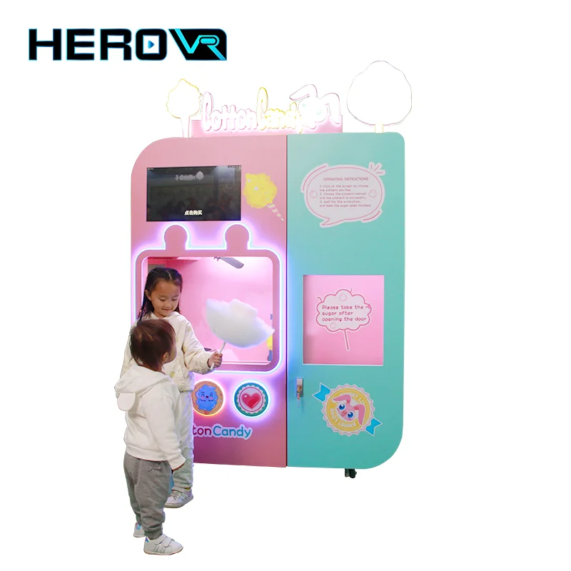 New Design Electric Automatic Making Cotton Candy Marshmallow Vending Machine For Sale