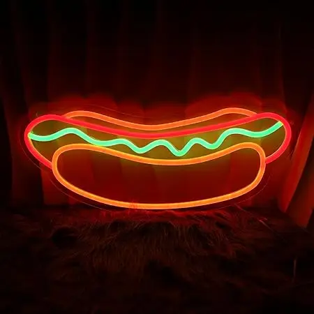 Burger Beer Hot Dog Chicken Cheers Neon Light Sign LED Light Wall Decor Gift for Bedroom Game Room Man Cave Bar Party