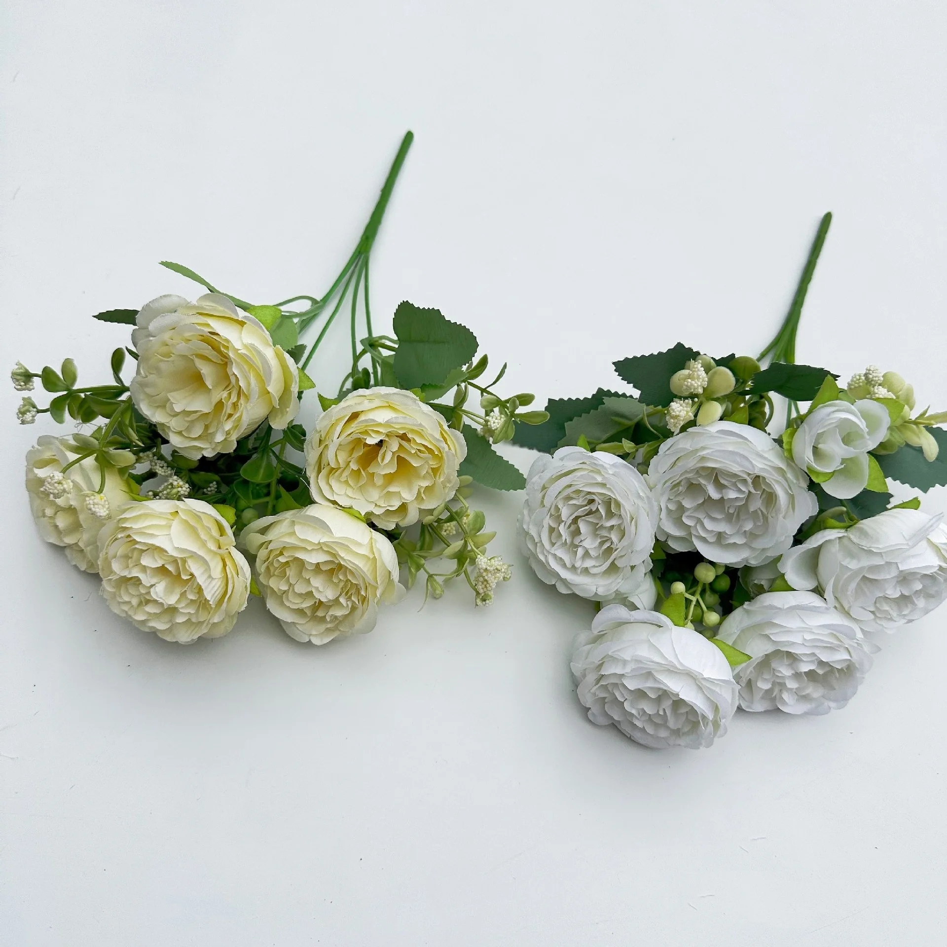 European Vintage Artificial Peony 5 Heads Peony Silk Springs Flowers Peony Bouquets Wedding Home Decoration
