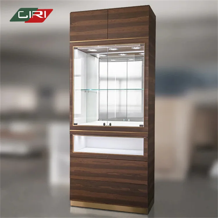 CIRI Custom Retail Shop Luxury Wood Show Jewellery Kiosk Other Commercial Furniture Showcases Jewelry Display Case Glass Cabinet