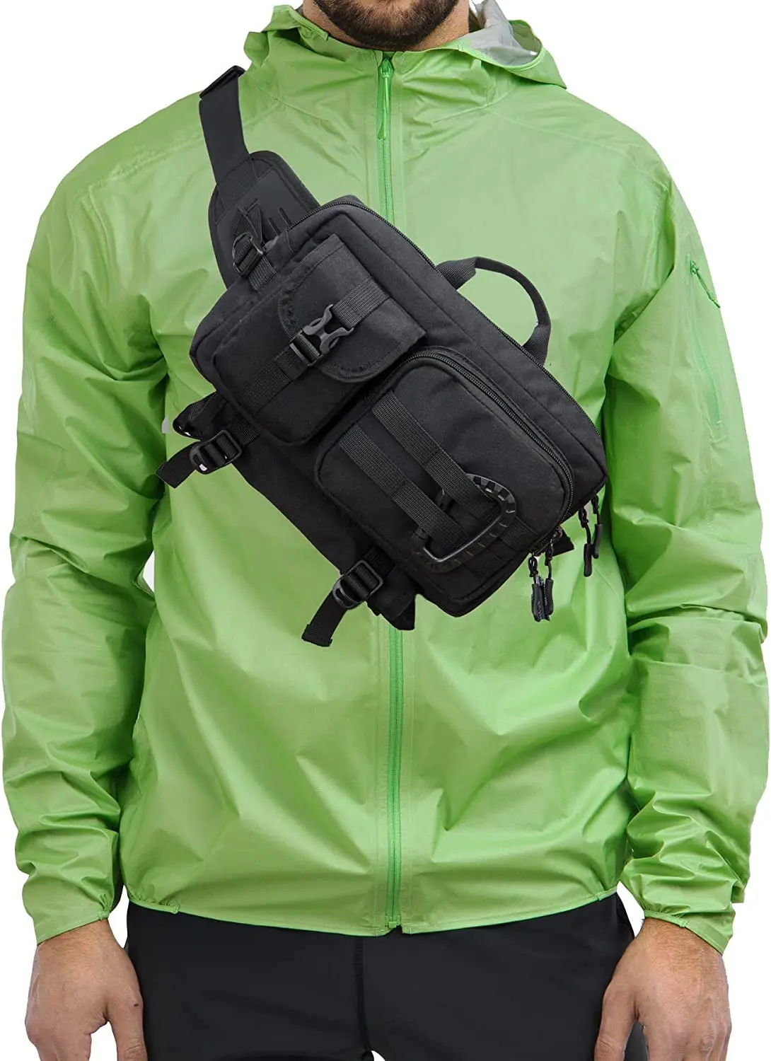 Outdoor Stylish Versatile Hiking Waist Bag Water Resistant Fanny Pack Crossbody Chest Sling Bag Tactical Waist Bag