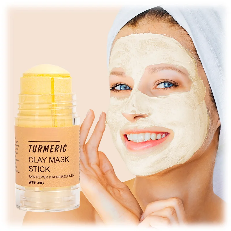 private label chinois deep green tea avocado masking face roller turmeric mud clay facial mask stick for black heads remover