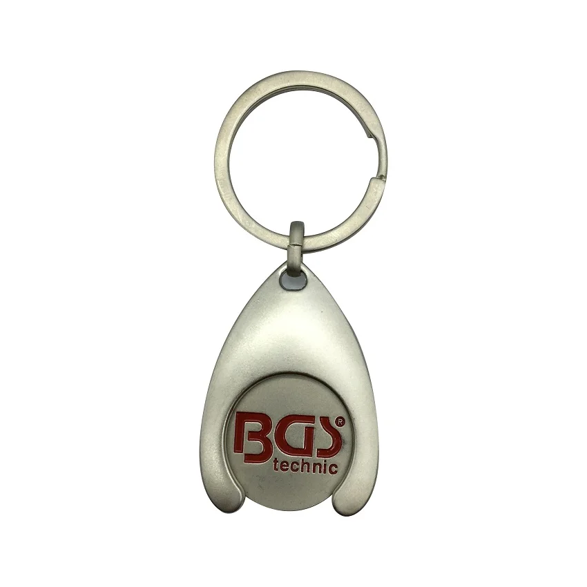 Factory Price Custom Logo Waterdrop shape Enamel Trolley Coin Holder Token Coin Metal Keychain for Promotional