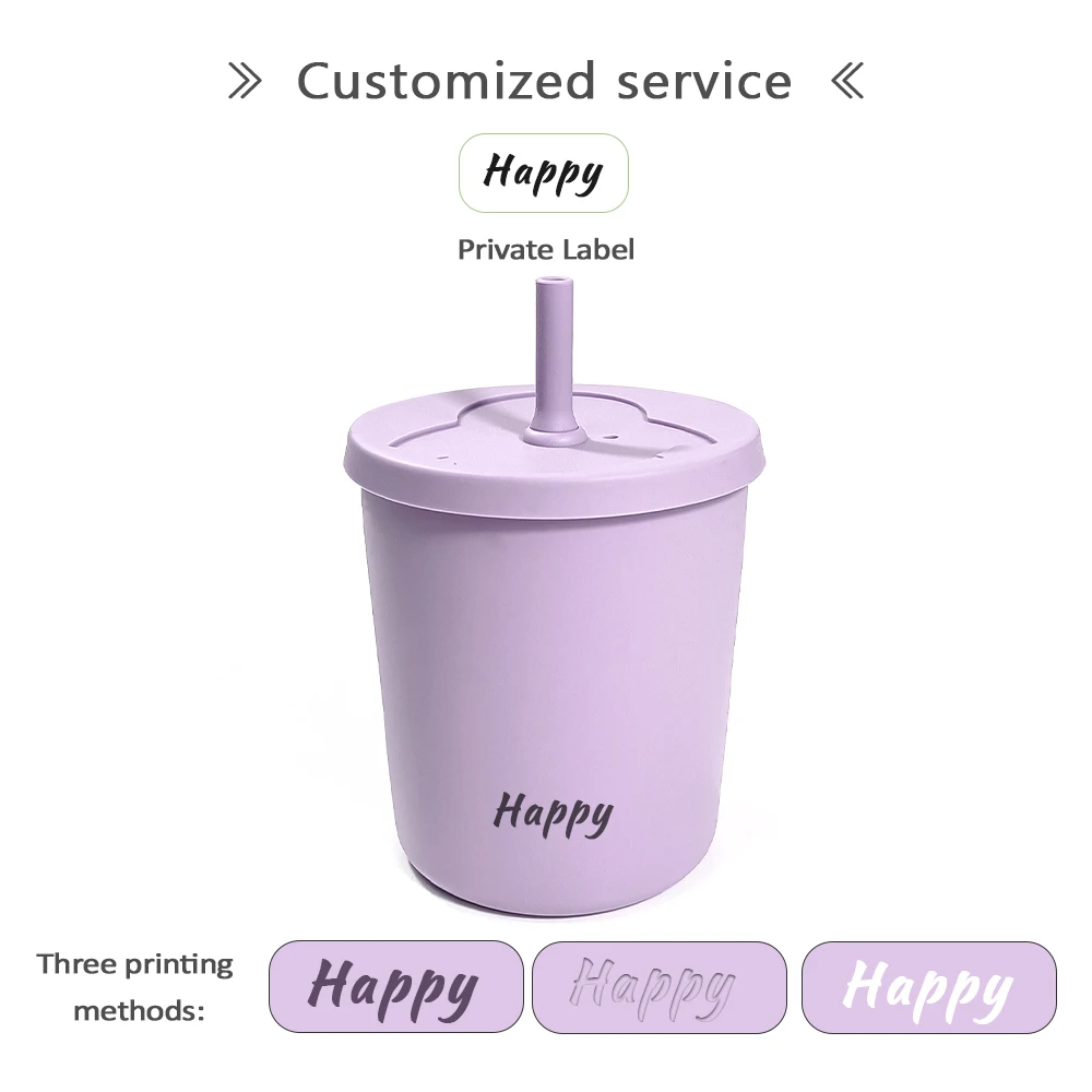 BPA Free Food Grade Material Baby Silicone Sippy Cup 300ml Toddler Snack Cup Collapsible Baby Food Drink Storage Container
