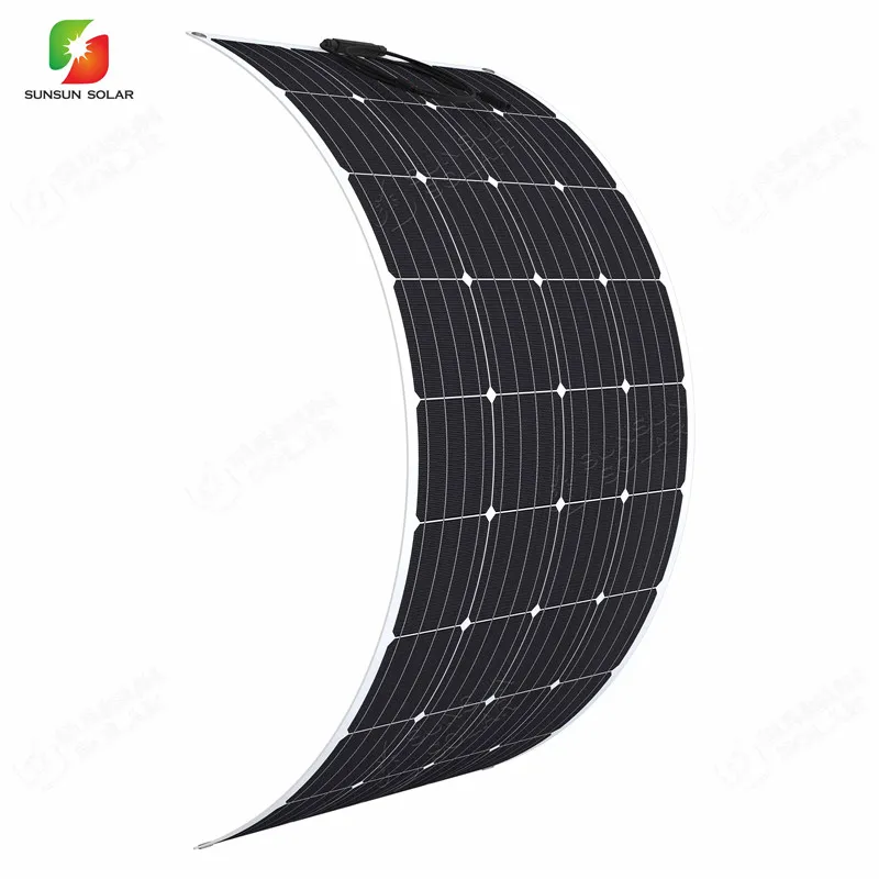 SUNSUN High efficiency 180W 18V ETFE monocrystalline cell semi flexible pv solar panel etfe solar panel