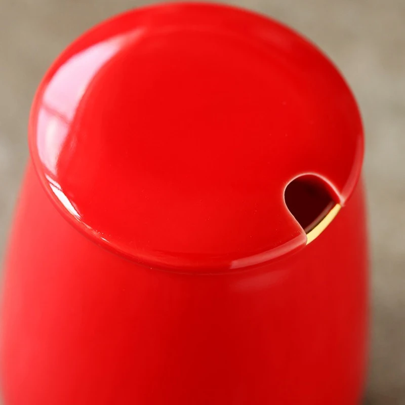 Chinese factory product hot selling wholesale 250ml 330ml no handle cup custom logo red ceramic tea cup with lid