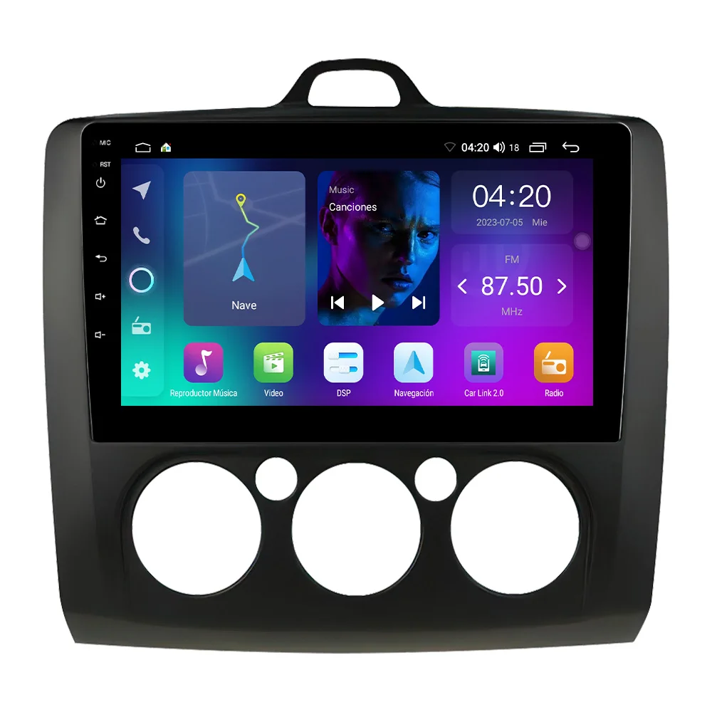 NaviFly NF newest Android qled screen 360camera car play  autoFor Ford Focus 2 2004-2011 support steering wheel control