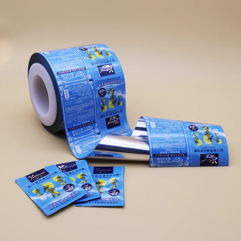 Custom printed shower gel body wash bath cream aluminum foil roll films