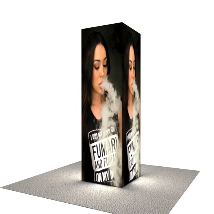 10ft Aluminum Frame LED Backlit Reusable Portable Tension Fabric Shelf Display Stand Exhibition Trade Show Pillar Tower