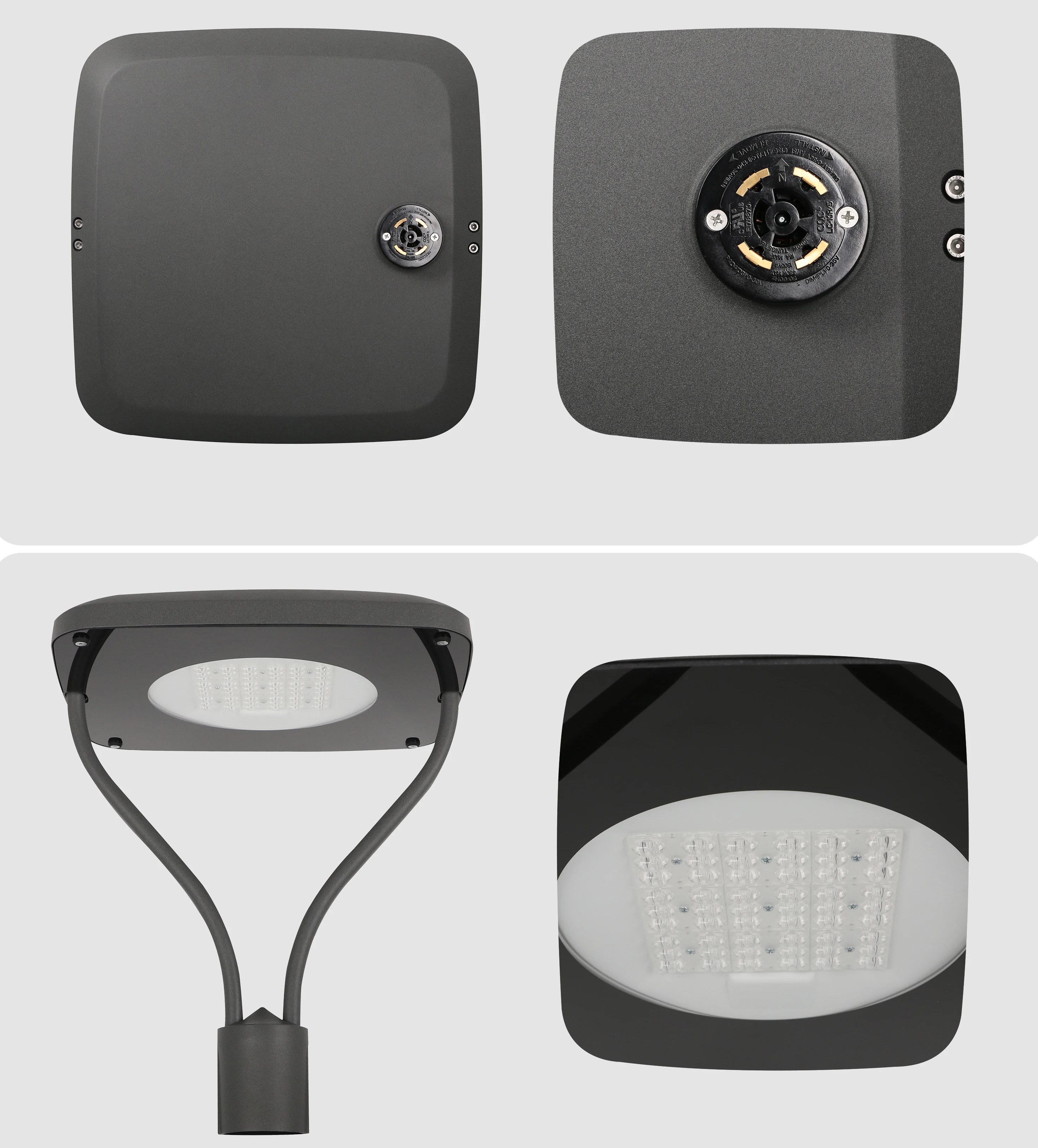 Outdoor LED Post Light Fixture Electric Exterior Lamp with IP66 Rating Pier Mount Base Anti-Corrosion Pole Lantern for Garden