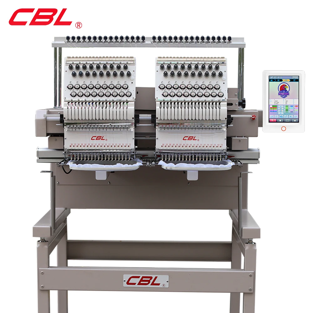 CBL Двойные головки промышленные 12/15 иглы компьютерная 400*500 мм шапка шляпа вышивальная машина для рубашки