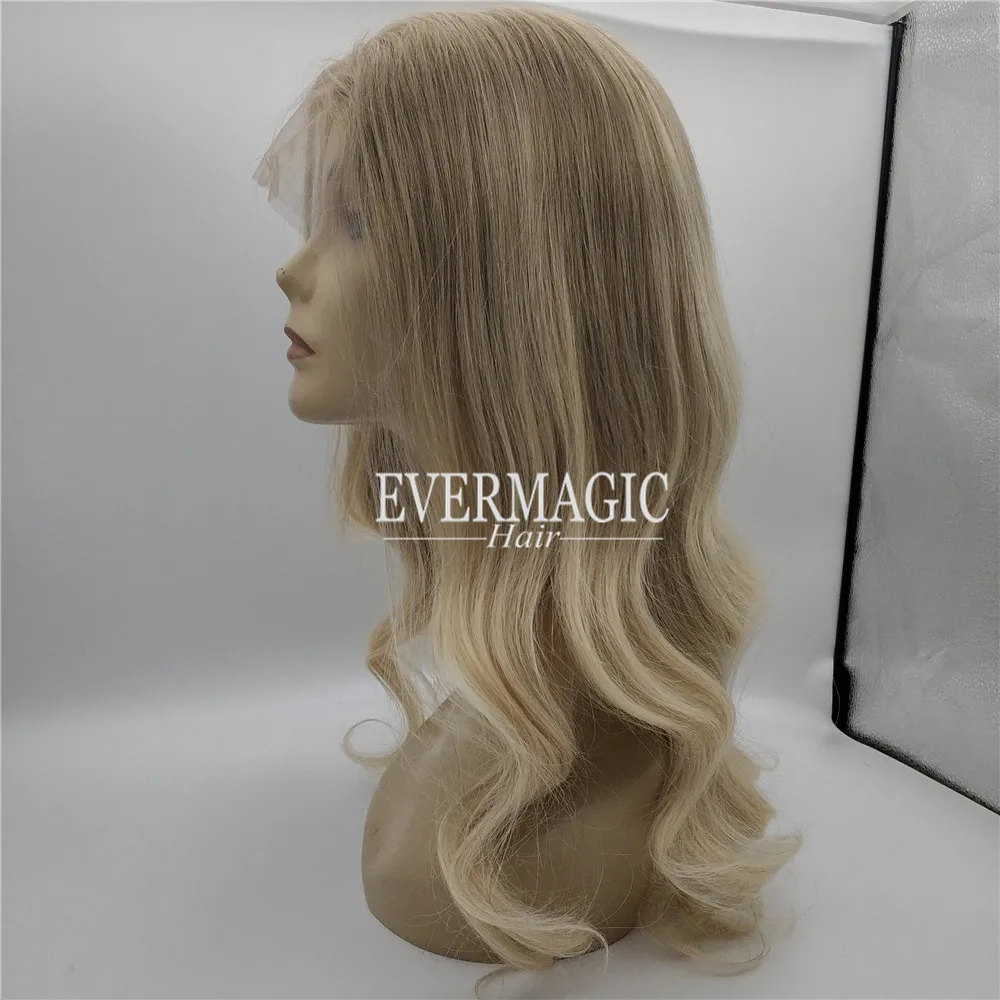 Custom Luxury Balayage Highlight ash 8/60 Color Wavy 130% 150% 180%Density Lace Front Wig Full Lace Human Hair Wigs