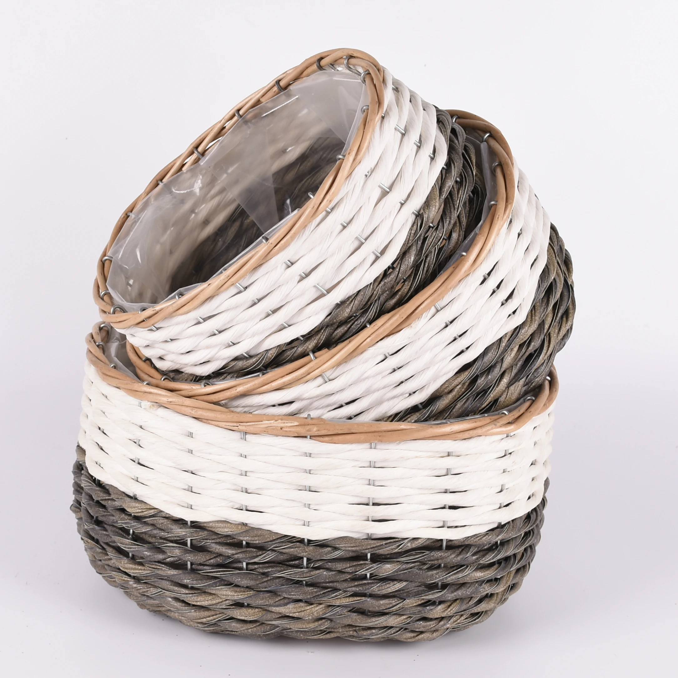 GY BSCI Leaves Rope Woven Basket Without Handles for Shelves ,Toys ,Book, Cloth Storage Basket