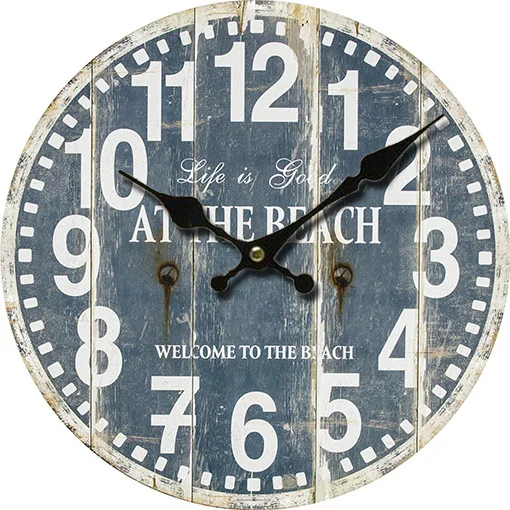 
Diameter 34cm European creative wall clock living room clock silent wooden wall clock 