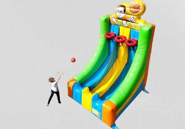 Kids N Adults Inflatable Sport Game 3 in 1 Stimulus Inflatable Shooting Basketball Games 3 Hoop Basketball Ring Toss Sport Game