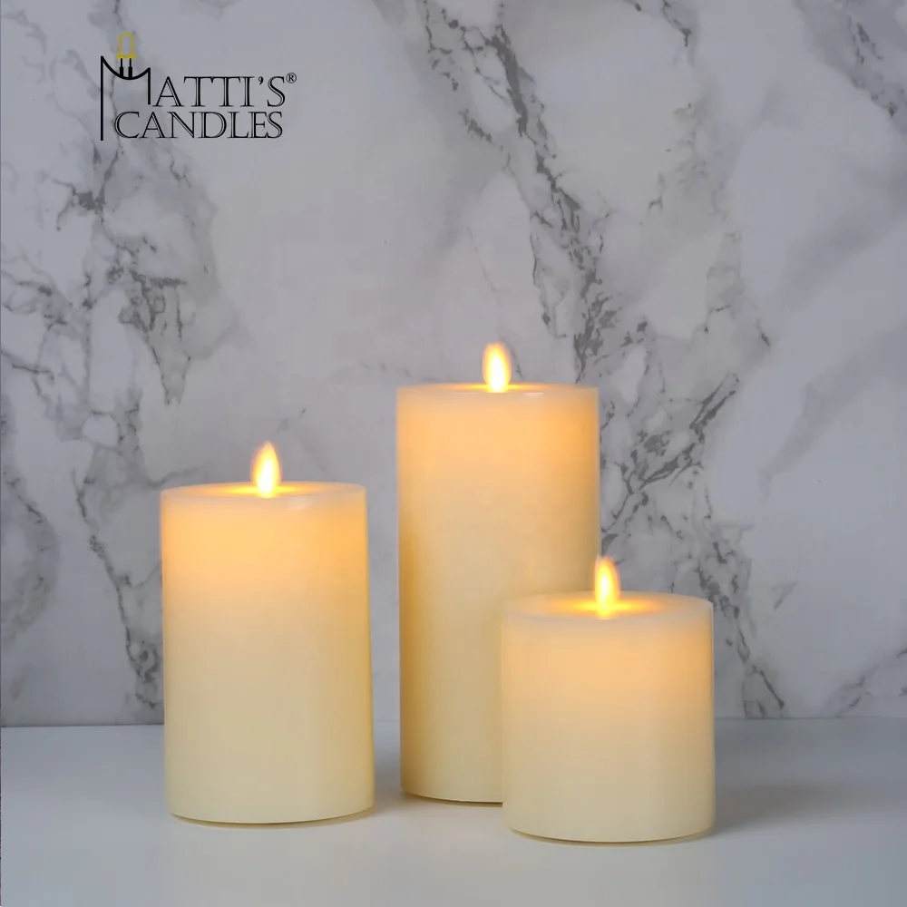 Оптовая и розничная продажа с завода, движущийся фитиль d10cm, набор из 3 светодиодных свечей