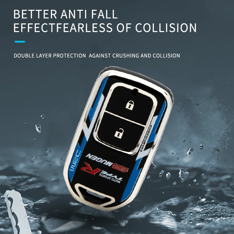 Golden TPU Protective Car Key Case Cover for Honda Accord and Odyssey Soft 2/3 Button Remote Shell Car Accessories